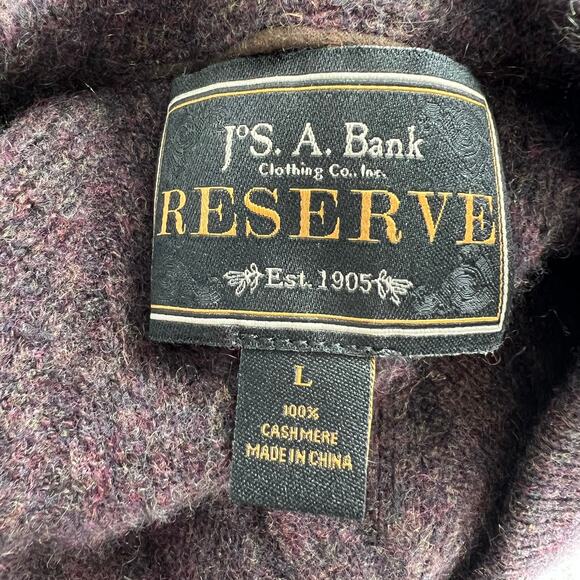 Jos A Bank Reserve Men’s Cashmere Sweater Vest Ribbed Herringbone Knit. L Preppy - Picture 4 of 6